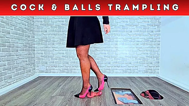 Office Stiletto Destruction: Crushing Your Cock & Balls Flat Under My Pink Work Heels & Fishnet Pantyhose (D84) - Body Cam - Trampling CBT CockBox Shoe Crush Fetish