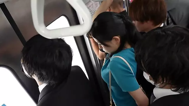 Japanese Milf groped in a public transport