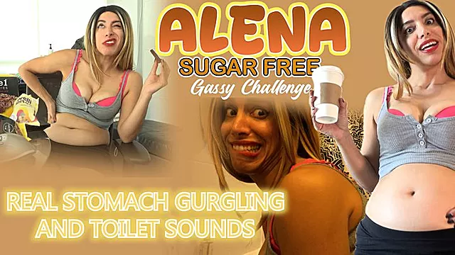 Alena Love Real Farts Sugar-Free Gassy Challenge-Real Belly sounds[HD]