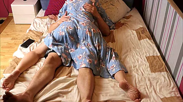 Stepmom Helps Stepson Cum After Catching Him With Porn