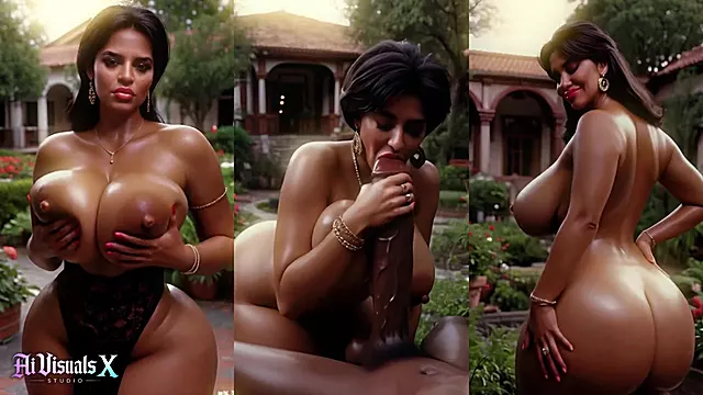 AI Generated - Latina Milf & BBC - Titfuck & Blowjob - 3D Animated Porn