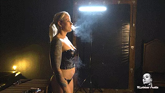 Anette and her quiet cigarette break 4K MP4