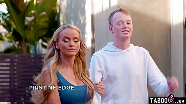Furious step-mom MILF makes stepson reconcile with neighbor
