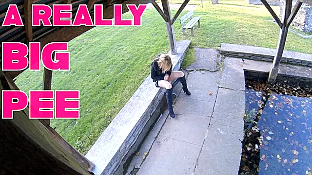 Big pee puddle in public place
