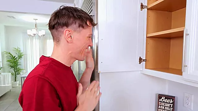 Geeky redhead with a great ass takes stepbrother's boner