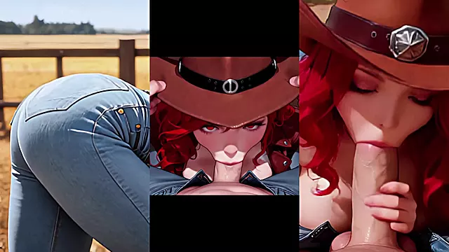 Busty Redhead Cowgirl in Leather: Outdoor Farm POV [Vertical]