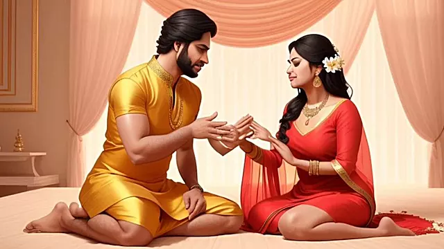 Hot Indian girl Mango Bhabhi gets wild for the first time