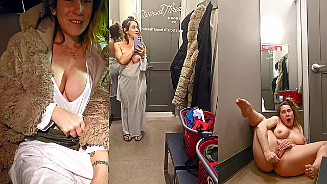 Masturbating and ACCIDENTAL Squirt in Target Changing Room!