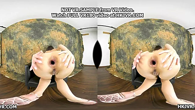 Hotkinkyjo in pink dress take big bottle in ass, anal gape & prolapse in studio