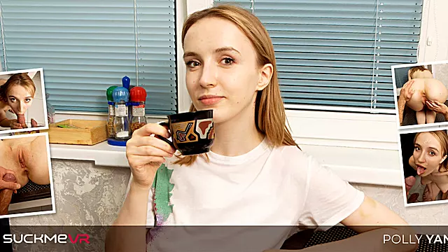 Coffee Makes Polly Yangs So Horny - SuckMeVR