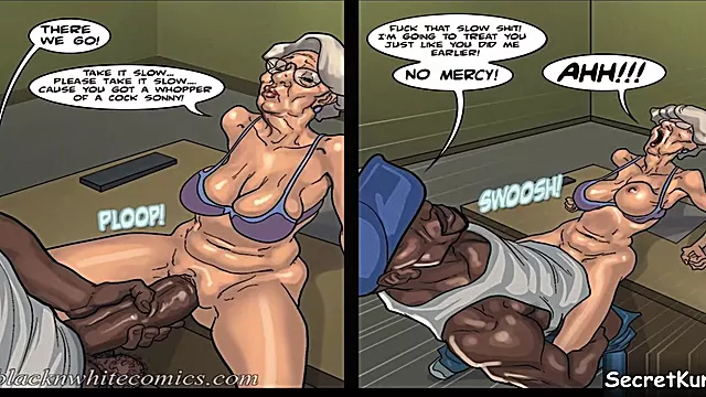 Art Class Sex - Hentai Milf Gets Her Gray Pussy Stretched By Young Black Dick