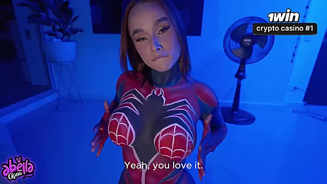 Spider Woman cosplays and pummels her fledgling duo in doggystyle until they jism - super hot porn!