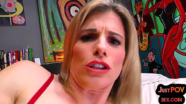 POINT OF VIEW chesty COUGAR in underwear rails rod while chatting messy