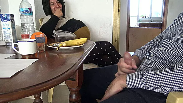 Pregnant Stepmom Catches Me Flashing My Cock - Public Jerking & Cum Mouth Fun!