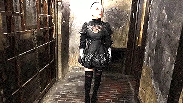 MADE IN JAPAN 28: Yui, a videogame cosplayer tied up and gagged in an abandoned tunnel wearing her 2B outfit