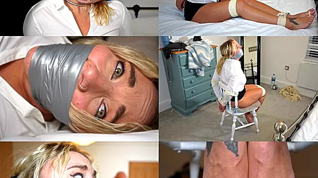 Zoey ziptie bound and tightly tape gagged by the foot fetish freak (wmv)