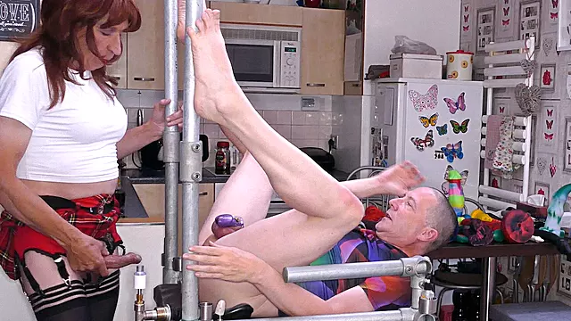 Big Cock Tgirl Barback Anal Fucks Mature Guy in Chastity