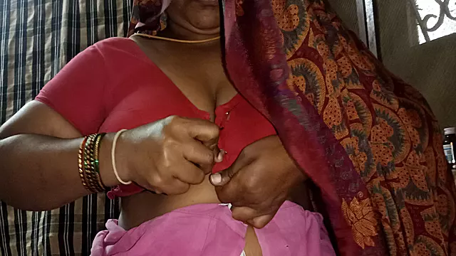 When My Wife Came Near Me in Saree for the First Time Then I Grabbed Her Nipples and Looked at Her Chubby Pussy and It Was Delic