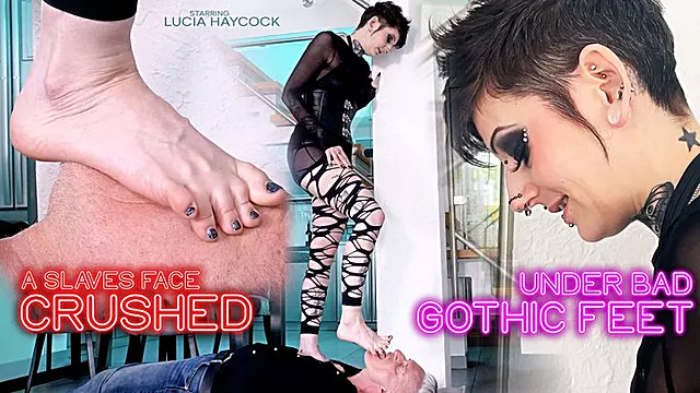 Gothic Mistress Lucia Haycock: Your Face Beneath My Bare Gothic Feet Crushed and Used - FULL HD MP4