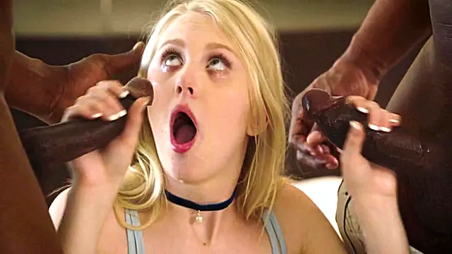 Gorgeous blonde girl gets a hot facial after being nailed by BBCs