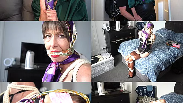 Granny Gefesselt, Satin Gefesselt, Seide Satin, Seidenschal