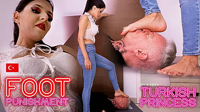 Turkish Mistress Fiola Punishes Her Slave Beneath Her Large Bare Feet - FULL HD MP4