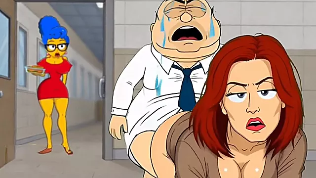 Wife cheating, animated cartoon