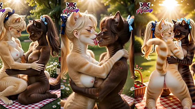 Cat tits. (Furry animation)