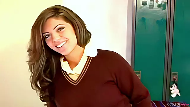Bruenette Sweet, Brünette Solo, Scheu Hochschule, Hochschule Solo, Schüchtern Solo