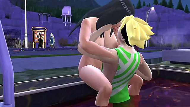 Hinata Seduces Stepson for Poolside Hardcore Fun & Intense Netorare Action