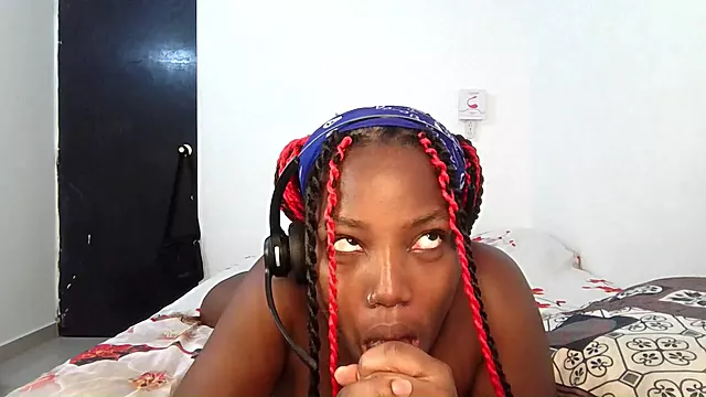 This Little Ghetto Ebony Thot Loves Spending The Night In Her Bedroom Sucking & Deepthroating The Dildo She Needs Cumload In Her Mouth - Mastermeat1