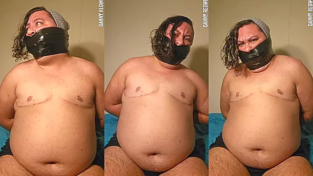 Huge Black Tape Wrap Gag Talk + Struggle in Underwear