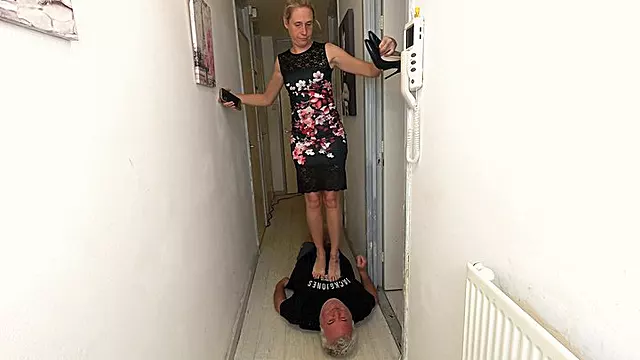 Danielle Trampling Bare Foot & Heels