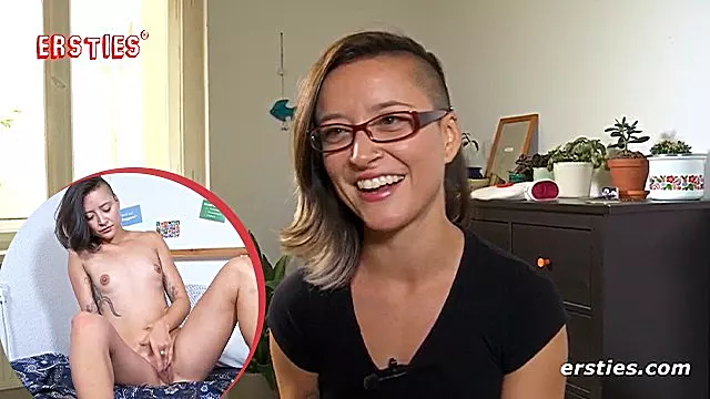 Cute Brunette Babe Fingers Her Shaved Pussy