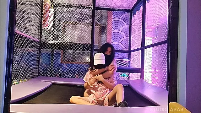 Two girls at bathing beach mixed martial arts, wrestling, and Brazilian Jiu-Jitsu match, famale fighting #FF003