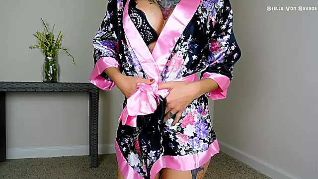Shiny Satin Robe JOI & POV Blowjob