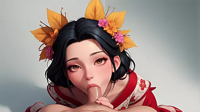 AI Generated - Creampie Ride Sloppy Oral Massive Tits Flower Girl