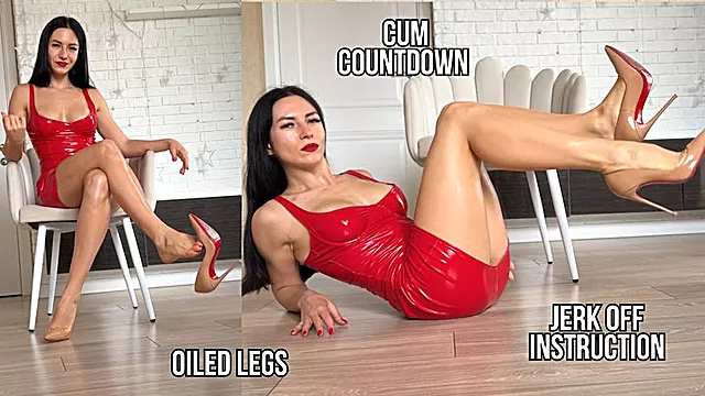 Schönheit, Heisse Brünette, Sexy Beine, Beine Kreuzen, Fersen, Glamour Fersen, Latex Anziehen