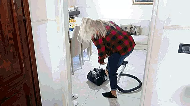 With a vacuum cleaner in black socks AVI (1920x1080) FHD