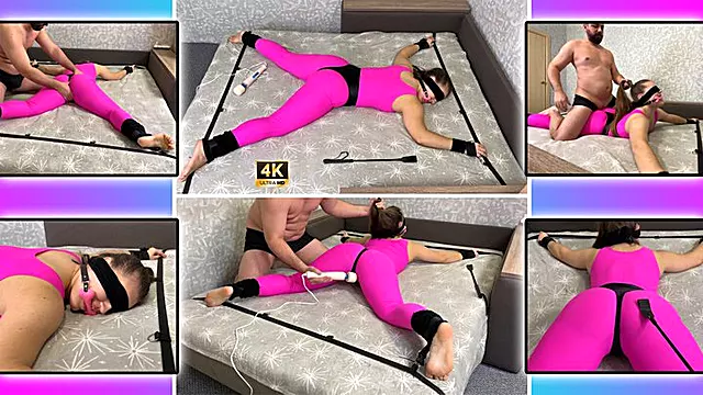 Bound Slave with Gag in Biflex Pussy Humiliation and Ass Spanking 4K - Bondage - Nylon Clothing - Tied to Bed - Whip - Ass Worship - Hitachi Vibrator - Female Training - Pussy Control - Pussy Play - Submission and Domination - Slave Training - Handcuffs a