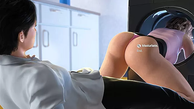 Apocalust #04 - Pervert Tenant Fucked MILF While She Is Stuck in Washing Machine Big Cumshot