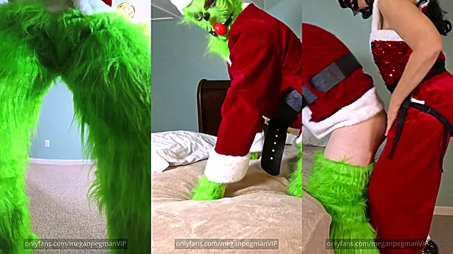 Hot MILF Pegging the piss and cum out of the Grinch
