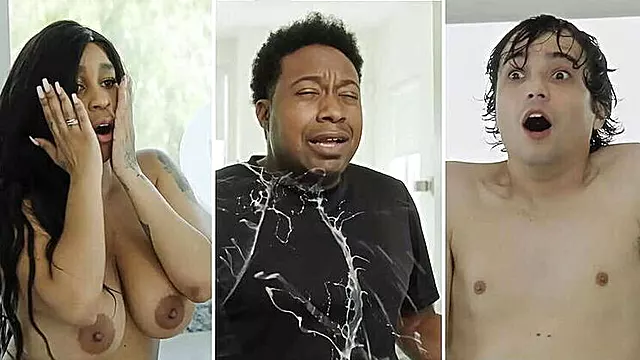 Ricky Spanish Catches Me Giving His Wife a Blowjob, Cums on Him Unintentionally
