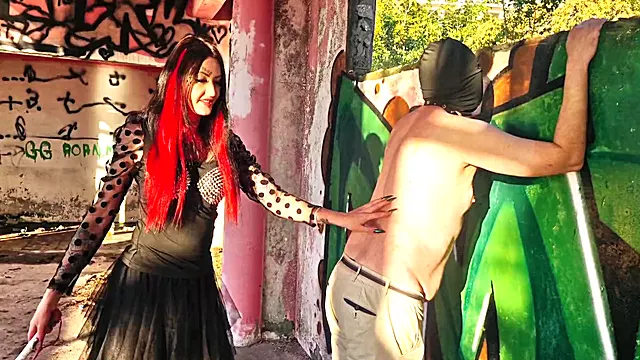 Bdsm Femdom Flogging Punishes Her Slave At Sunset In An Abandoned Building. Back Scratching With Dominatrix Nika