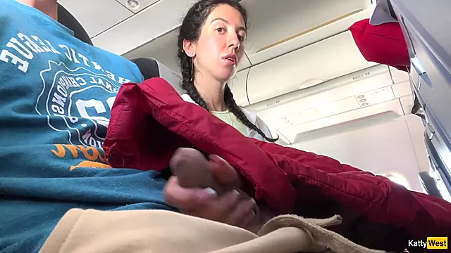 Katty West - Dick Flashing In Airplane - Girl Brought Me To Cumshot In 2 Minutes