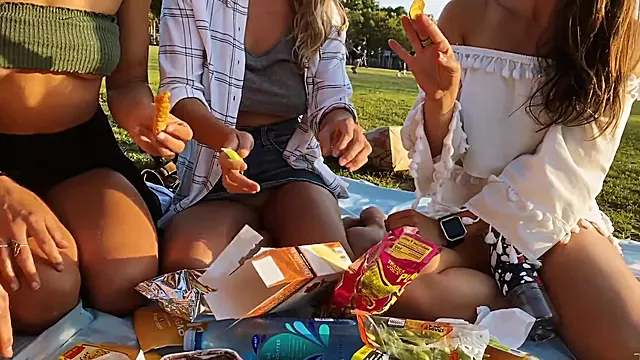 Risky Public Flashing - Picnic In The Park With Friends