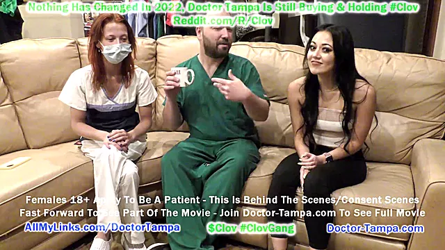 Bratty orphan cheerleader Blaire Celeste undergoes sports exam with Nurse Stacy Shepard's assistance to become the team's doctor