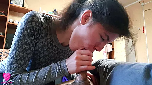 Morning Blowjob to Wake Up - Sweet and Gentle BJ from Innocent Brunette Teen