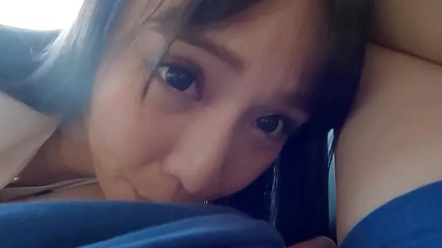 Cute Japanese Idol Rich in-car sex in the parking lot . Pleasant large amount of Creampie.