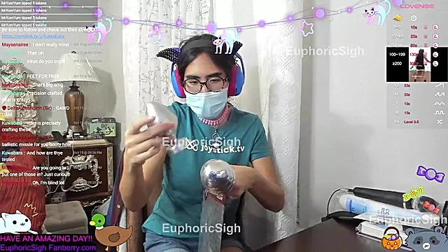 Trans Catgirl Streamer Crams 3in Buttplug Live Gushing Cum Destruction